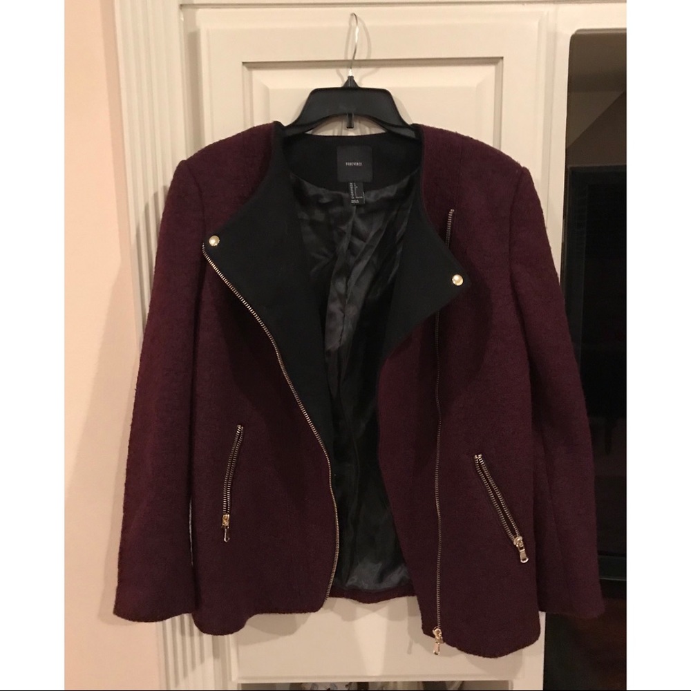 Maroon Zip Coat - image 1